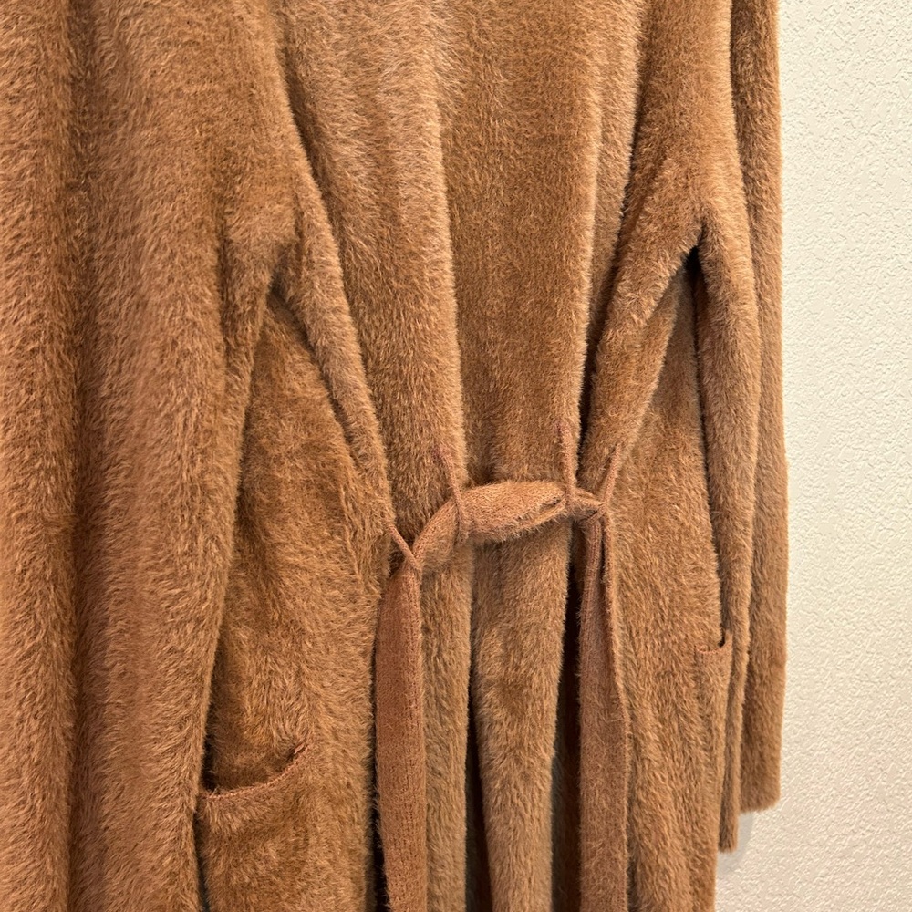 Anthropologie Amadi Nancy Eyelash Cardigan Honey Light Brown - Picture 12 of 15